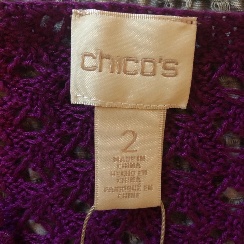 NWT soft cotton lightweight Summer sweater in size 2 or Large. Magenta color. - Picture 7 of 10